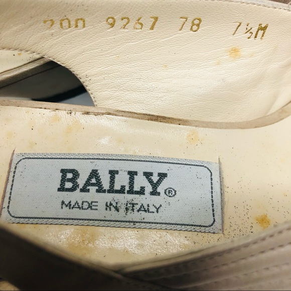 Vintage Bally Peep Toe Sling Back Italian Beige Shoes Size 7.5 - Picture 8 of 12